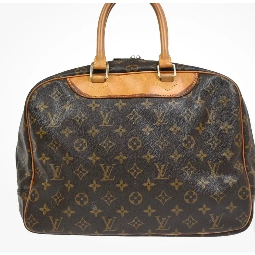 Louis Vuitton Deauville Monogram Canvas Handbag M47270 Vintage Satchel Japan